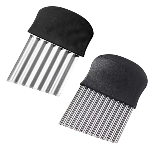 OUDQFCJ Coupe Pomme de Terre,Coupe Patate Couteau Ondulé à Frites,Couteau Ondulé en Acier Inoxydable pour légumes, Beurre et Fruits Salade