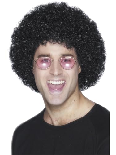 Smiffys Afro Wig Economy Black 1970s Disco Fancy Dress Adult Dress Up Wigs Halloween