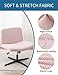 LavishCover Armless Chair Cover Office Desk Chair Cover, Waterproof and Elastic Criss Cross Chair Cover, Exquisite Vanity Chair Cover, Mid Back Wide Seat Accent Chair Covers(Pink,Corn, Just the Cover)