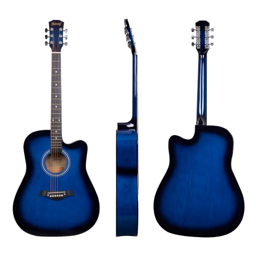 Image of JUAREZ JRZ41CLN-TBS-KIT 41 inch Cutaway Acoustic Guitar Kit Blue Burst | Linden Body | Catalpa Neck | ABS Fingerboard & Bridge | Gloss Finish | Bag, Strap, Strings & Picks | Beginner