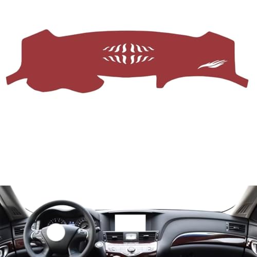 Leather Dash Board Cover mat Compatible with Infiniti Q70，Anti-Slip,Sun Protection Dashboard Cover-red