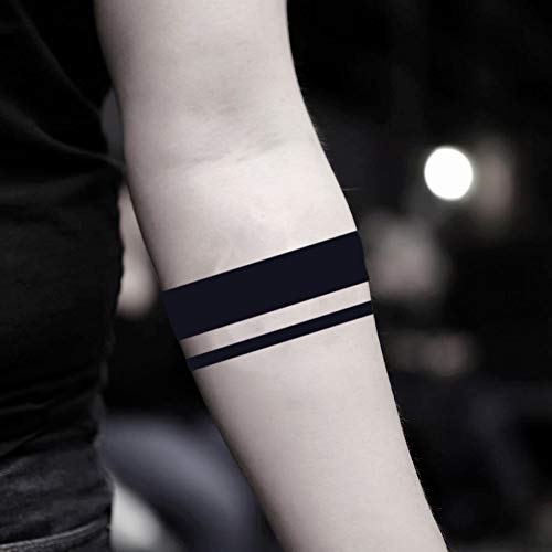 Solid Armband Temporary Fake Tattoo Sticker (Set of 2) - www.ohmytat.com