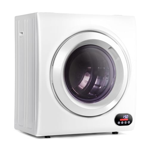 Euhomy Portable Dryer, 1400w, 2.65 Cu.Ft. Clothes Drying Machine with Exhaust Hose, Compact Dryer with Stainless Steel Drum, LCD Display, Suitable for Home, Apartment, RV