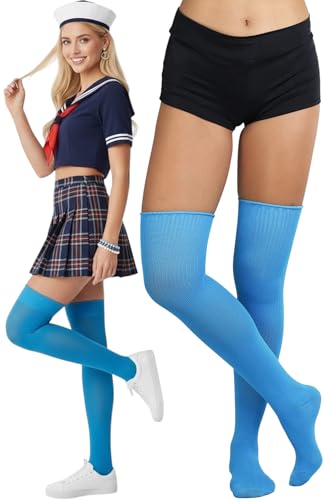 Image of ToBeInStyle Women's Over The Knee Thick Long Socks Thigh High w / 3 Contrast Stripe