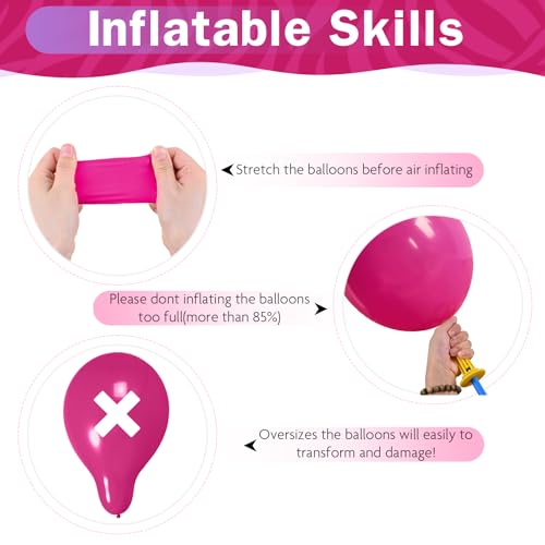 Image of HILAVO Pink Purple Blue Balloons 12 Inch 60 Pcs Mermaid Latex Balloons | Hot Light Pink Teal Blue Purple Balloon Confetti Balloons for Kids Magic Theme Princess Birthday Baby Shower Party Decor