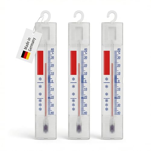 Lantelme 3 thermomètres analogiques pour réfrigérateur, congélateur, glacière - avec Crochets - +/- 40°C 4883