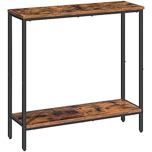 HOOBRO Dunkelbraun-Schwarzer Konsolentisch EBF22XG01