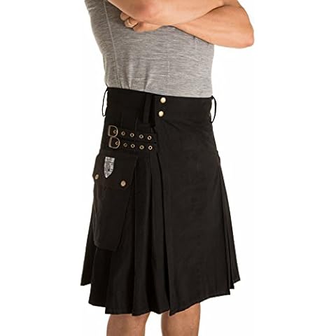 Damn Near Kilt 'Em Men's Greenhorn Utility Kilt Large Black Cover