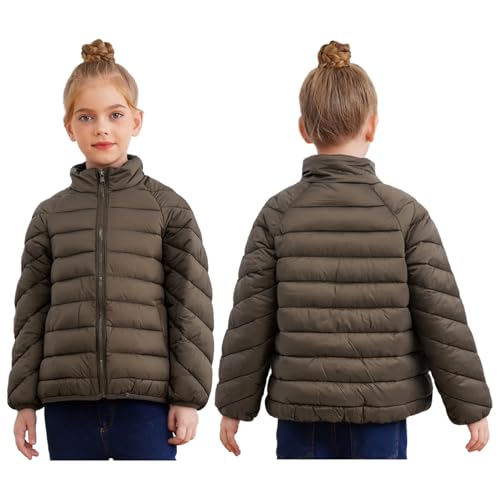 Image of YiZYiF Girls Thicken Padded Clothes Lightweight Puffer Jacket Zip Up Warm Outerwear Winter Fleece Coats 5-12 Years
