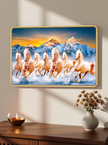 Image of 7 Running Horses Vastu Photo Frame, 16x24 Inch