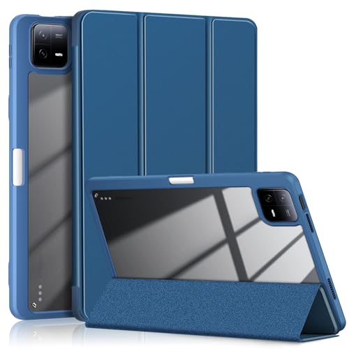 Coque Xiaomi Pad 6 pliable bleu foncé pour travailler partout