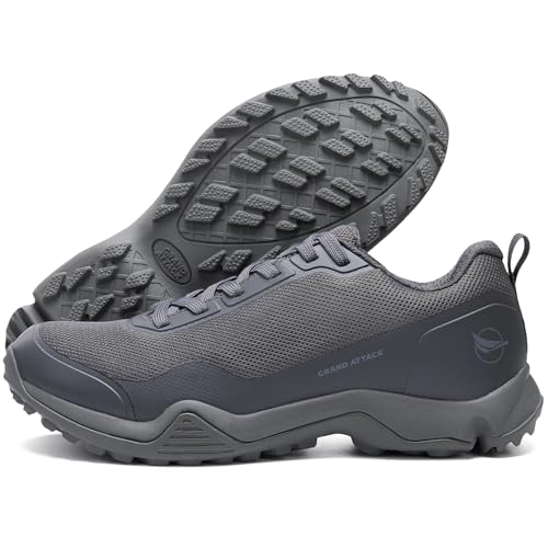 Grand Attack Men's Waterproof Hiking Shoes Lightweight Approach Trekking Comfortable Backpacking Boots Non Slip Work Shoes Outdoor Camping Travel Sneakers - Image 3