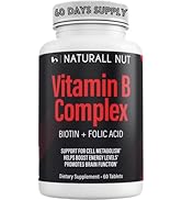 Naturall Nut Vitamin B Complex Vitamin Supplement - 60 Tablets w/ Biotin + Folic Acid - B Complex...