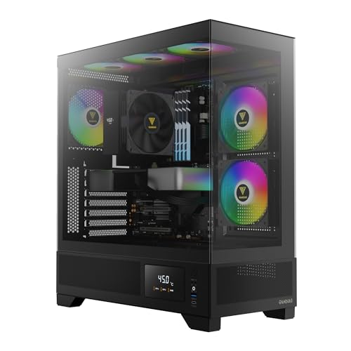 GAMDIAS Atlas M1 Boîtier PC Tour Moyenne ATX, Écran de Surveillance en Temps Réel, 3 Ventilateurs...