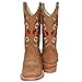 Women’s Square Toe Floral Embroidered Western Cowboy Leather Boots (8, Honey)
