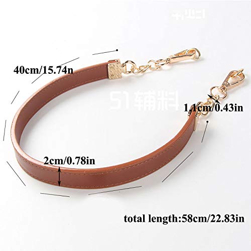 Taschenkette 1PC Umhängetasche Riemen PU Leder Kette Tasche Griff Einfarbig Crossbody Handtasche Gürtel DIY Ersatz Tasche Zubehör Kette FüR Tasche(Coffee,120cm)