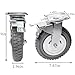 tonchean 8 Inch Heavy Duty Casters Wheels Set of 4, 2314 Lbs Capacity Industrial 360° Swivel Anti-Skid Plate Casters Castor Wheels for Cart, Trolley, Workbench, Furniture (2 with Brake and 2 Without)