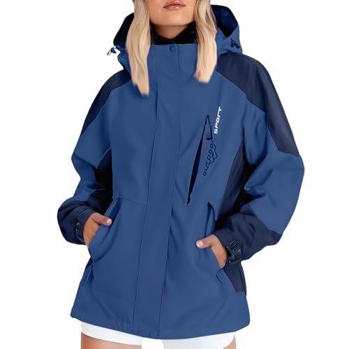 Veste imperméable pour femme avec capuche amovible coupe-vent de sport respirant