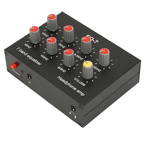 Equalizer Home Audio, 7 Band Sound Equalizer Home Audio Equalizer Graphic Equalizer with 12dB High Bass Adjustment for Recording Streaming Podcasting