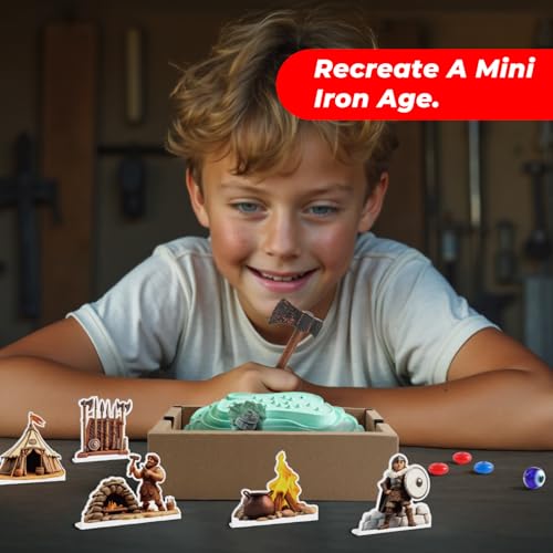 Image of EDUMAN Iron Ages Fossil Dig Kit for Kids, Dig it Up Ancient Creatures Kit, Archaeology Kits with Mining Kit Tools, Educational Toys & Stem Toys for Kids Age 6 for Boys Girls