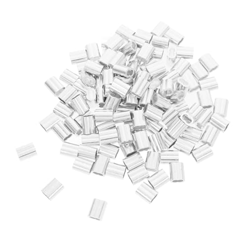 CANIGHT 120pcs Cable Crimping Sleeves Aluminum Crimping Loop Sleeves for Wire Cable Line Clamp