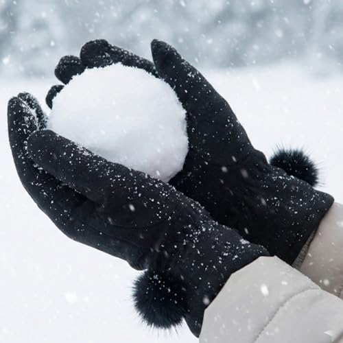 Image of Kraptick Women's Winter Woollen Gloves-Premium Thermal Fleece Lined Touchscreen Hand Warmer Gloves for Cold Weather, Cycling & Driving Soft Fur Cable Knit Elastic Mittens