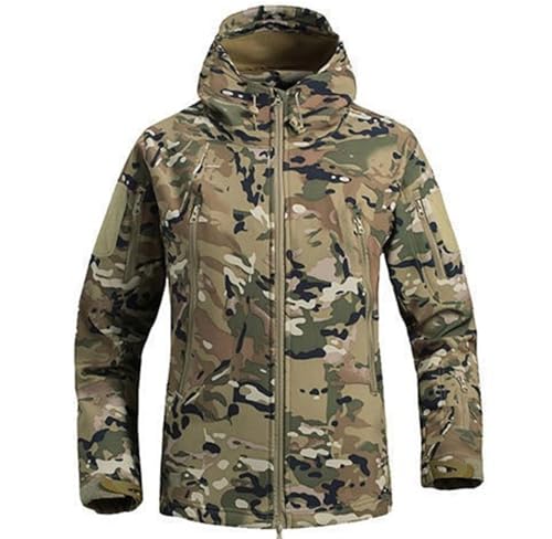 PBTMCD Chaqueta Táctica Suave For Hombre: Ropa Exterior Resistente Al Viento For Caza Y Deportes Aire Libre con Diseño De Múltiples Bolsillos(8#,L)