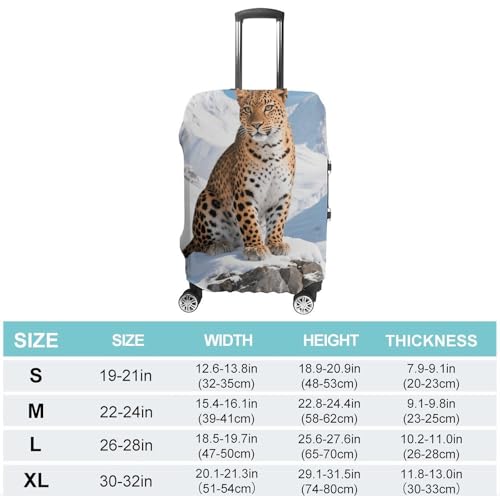 Snow Leopard Elastic Luggage Cover Suitcase Protector for 19-32 Inch Suitcases | Universal Stretchable Travel Bag Cover | Anti-Scratch, Washable with Zipper Closure XL2