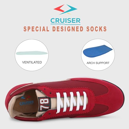 Image of Cruiser Mens Sneakers | Casual Shoes | Experience Comfort & Style with Soft Cushioned Insole | Trendy Lace-Up Design Sneaker(2570)