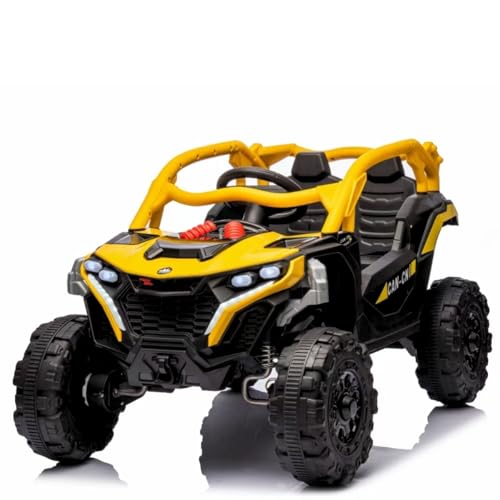 Carro Elétrico Jipe UTV Max 12V Som Luz de Led Controle Remoto (Amarelo)