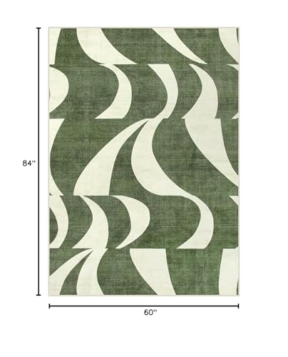Tapete Abstracto Lahome 5x7 Pies Verde Suave miniatura 2
