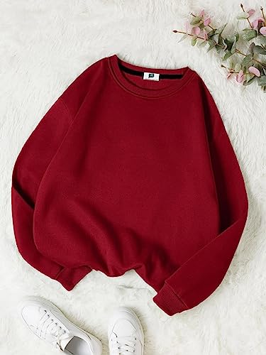 Image of SXV STYLE Solid Plain Unisex Cotton Oversized Baggy Sweatshirt