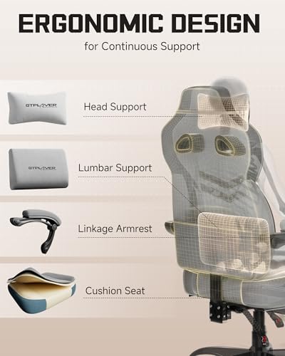Image of GTPLAYER Gaming Chair for Adults, Ergonomic High Back Chair with Footrest
