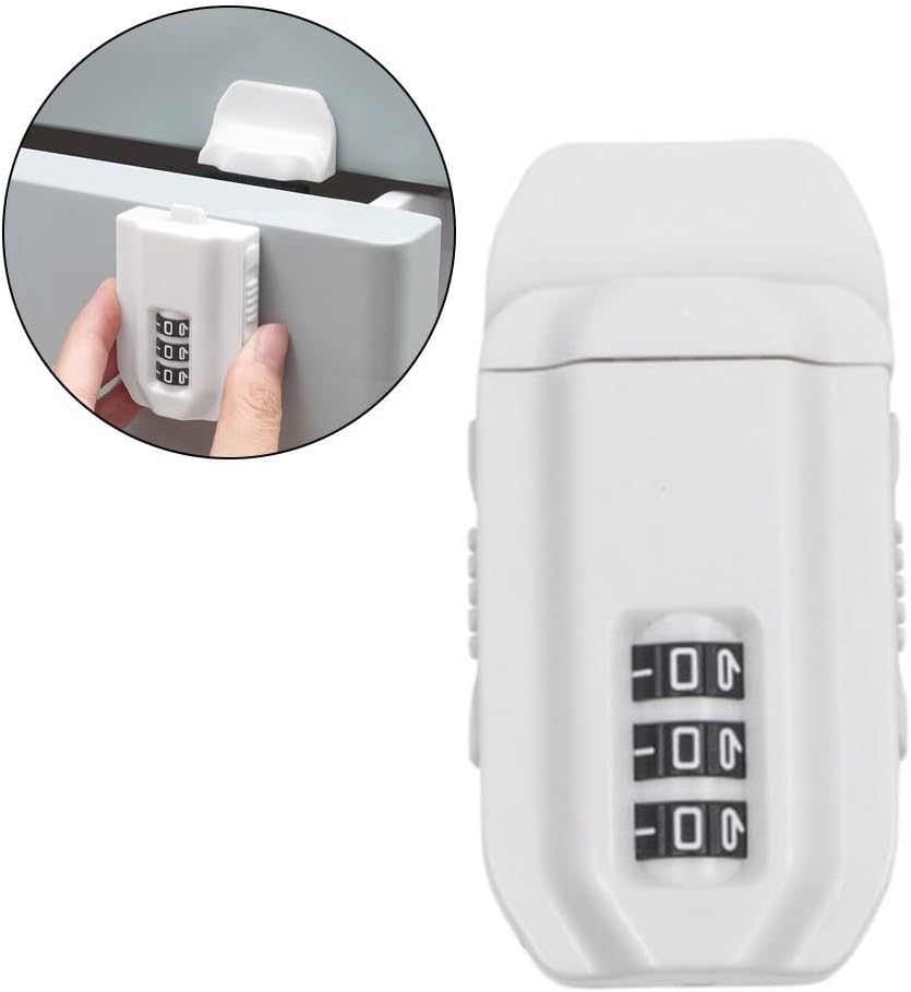 Child Safety Cabinet Door Lock with Combination Code, ABS Drawer Latch Office, Shoe Cabinet, Refrigerator, White
