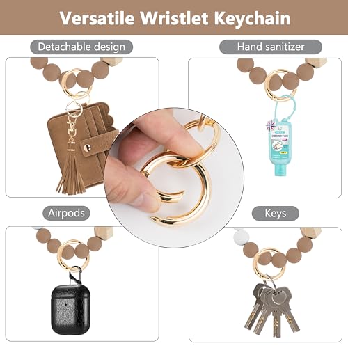 Image of Wristlet Wallet for Women with Keychain - RFID Card Holder Small Wallet Wristlet with Key Ring