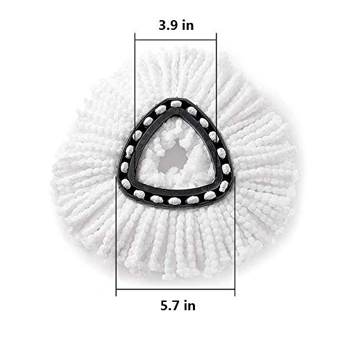 YOQXHY 6 Pack Spin Mop Replacement Heads [Triangle] EasyWring Microfiber Mop Refills for Easy Cleaning 360 Degrees Spin Mop,(White) - Thumbnail 6