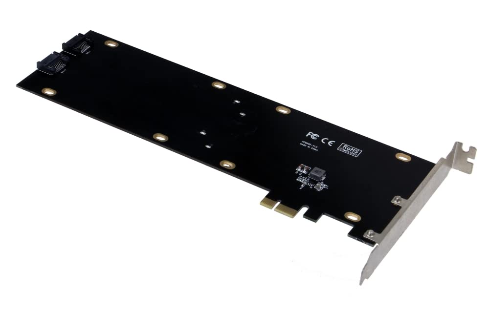 SEDNA,Adattatore di montaggio PCI Express (PCIe) doppio SSD da 2.5 pollici, non necessita di connettore di alimentazione SATA, SSD/HDD non incluso