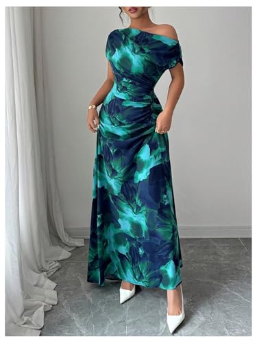 Floerns Women's Off The Shoulder Maxi Dress Dolman Sleeve Ruched Party A Line Dresses2