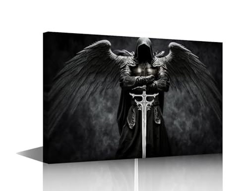 Toile murale encadrée ange sombre pour créer une ambiance gothique dans votre chambre