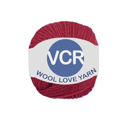 Image of VCR Maroon Yarn, 25 Grams Hank, 85 Meters Length, 100% Merino Wool, Pack of 1, Shrink-Resistant Soft, Warm and Premium Wool Yarn for Knitting, Crochet and Craft Projects