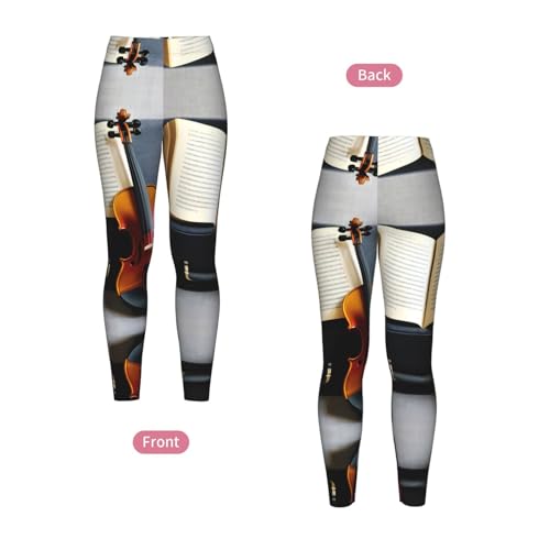 Leggings de compresión mujer mallas suaves estampado de violín 4