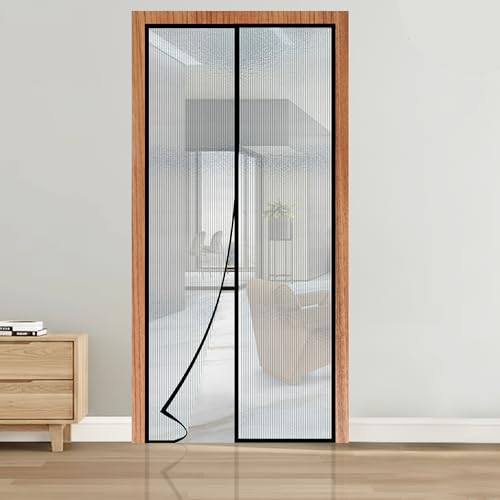 Image of AC Curtain Magnetic by Classic Mosquito Net|Thermal Insulated Screen|Translucent Ribbed Design|Insect,Pest,Pollen & Pollution Control|Privacy&Dust Shield for Door & Home,Energy Saving(Size 200x100cm)