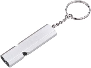 Silbato de Supervivencia de Emergencia for Exteriores de 120db, Llavero portátil de Aluminio for Acampar y Senderismo, Silbato de Supervivencia de Doble Tubo, Piezas for Acampar