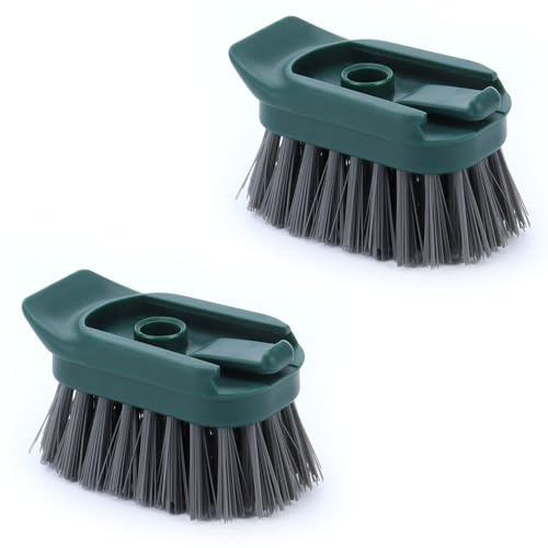 Image of DAPOWER Dish Brush Refill Head, Replaceable Nylon Bristles Brush Heads - 2 Pack (Dark Green)