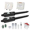 TOPENS PW502 Automatic Gate Opener for Medium Duty Dual Swing Gates Up to 16ft per Arm, Dual Swing Gate Operator AC Powered with Remote Control Kit Gate Motor Solar Compatible