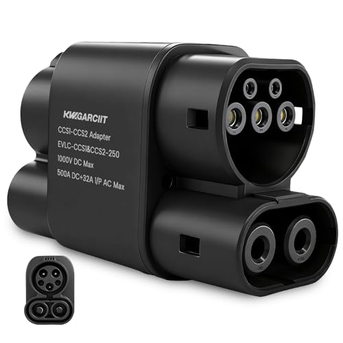 KWGARCIIT CCS1 to CCS2 EV Charger Adapter DC 500A 1000V Charging Adapter AC 32A Type1 to Type2 SAE J1772 to IEC62196 Charging Connector Adaptador CCS1 a CCS2