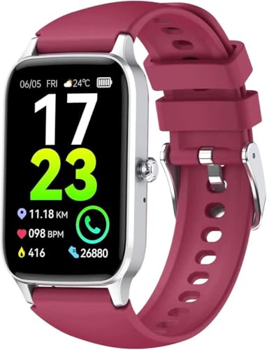 Image of Jugeman Smart Watch for Men Women, 1.57 inch Smartwatch (Answer /Make Call), Fitness Tracker Red