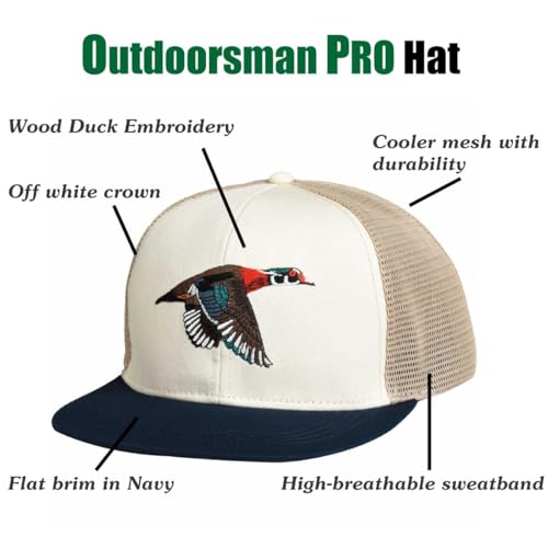 Image of EDTREK Outdoorsman Pro Trucker Breathable Mesh Performance Cap - Flat Brim Snapback Hat