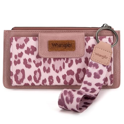 Image of Montana West X Wrangler Wallet for Women Ladies Female Card Cases & Money Organizers Wristlet with Wallet Large Clutch with Coin Purse Smooth Zipper and Rfid Lining