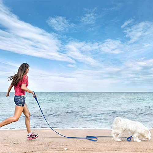 Wolfone Schleppleine für Hunde,15m Blau wasserdichte Lange Rückruf Hundeleine mit Anti-Rutsch-Griff, Heavy Duty robuste Ausbildung Hundeleine für Outdoor-Aktivitäten